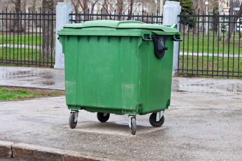 Image showing a skip placed at a residential driveway